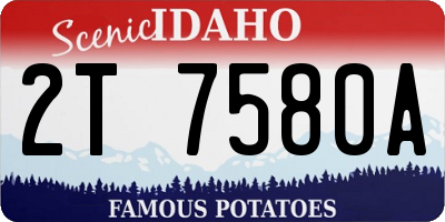 ID license plate 2T7580A