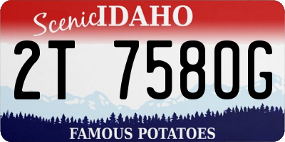 ID license plate 2T7580G
