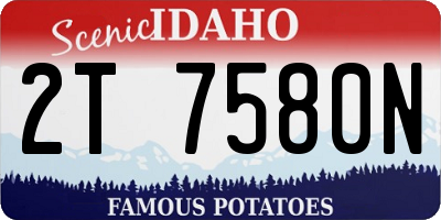 ID license plate 2T7580N