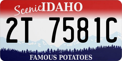 ID license plate 2T7581C
