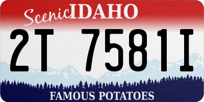 ID license plate 2T7581I