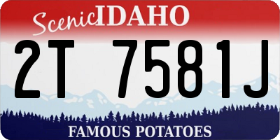 ID license plate 2T7581J