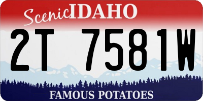 ID license plate 2T7581W