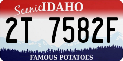 ID license plate 2T7582F