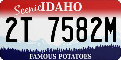 ID license plate 2T7582M