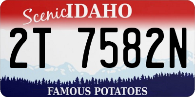 ID license plate 2T7582N
