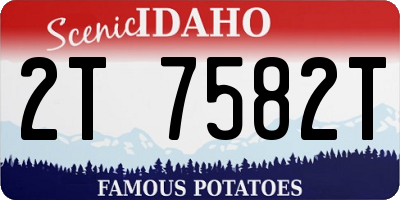 ID license plate 2T7582T