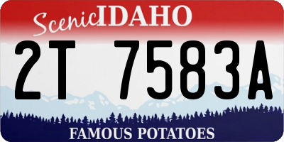 ID license plate 2T7583A