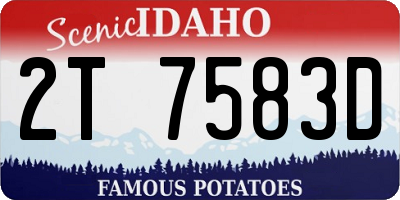 ID license plate 2T7583D