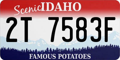 ID license plate 2T7583F