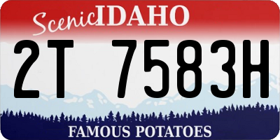 ID license plate 2T7583H