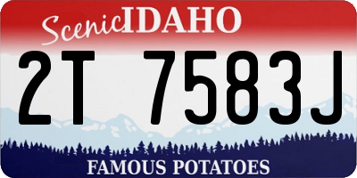 ID license plate 2T7583J