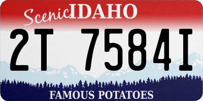 ID license plate 2T7584I