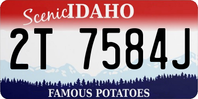 ID license plate 2T7584J