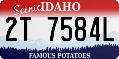 ID license plate 2T7584L