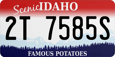 ID license plate 2T7585S