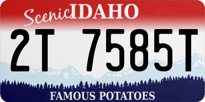 ID license plate 2T7585T