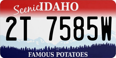 ID license plate 2T7585W