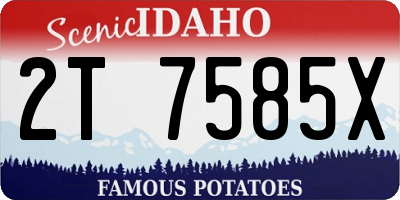 ID license plate 2T7585X