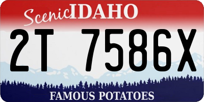 ID license plate 2T7586X