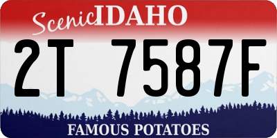 ID license plate 2T7587F