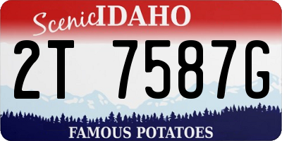 ID license plate 2T7587G