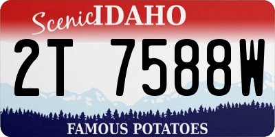 ID license plate 2T7588W