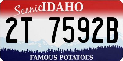 ID license plate 2T7592B