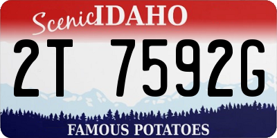 ID license plate 2T7592G