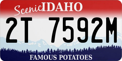 ID license plate 2T7592M