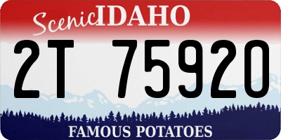 ID license plate 2T7592O