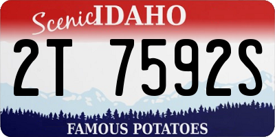 ID license plate 2T7592S