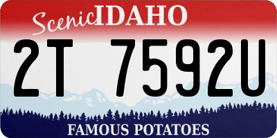 ID license plate 2T7592U