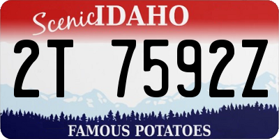 ID license plate 2T7592Z