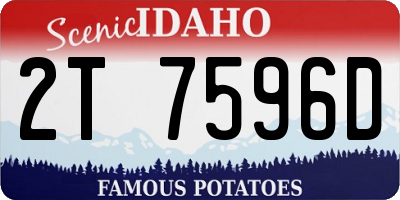 ID license plate 2T7596D