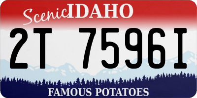 ID license plate 2T7596I