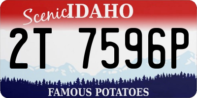 ID license plate 2T7596P