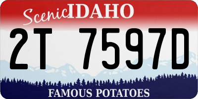 ID license plate 2T7597D