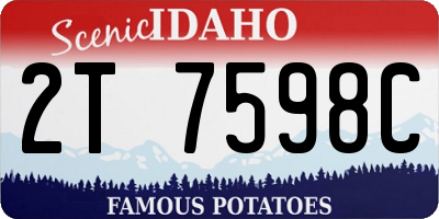 ID license plate 2T7598C