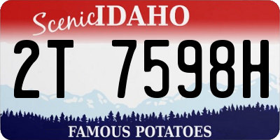ID license plate 2T7598H
