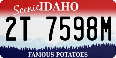 ID license plate 2T7598M