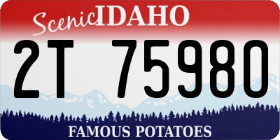 ID license plate 2T7598O