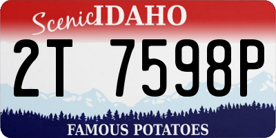 ID license plate 2T7598P
