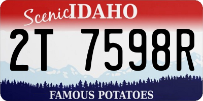 ID license plate 2T7598R