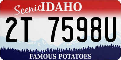ID license plate 2T7598U