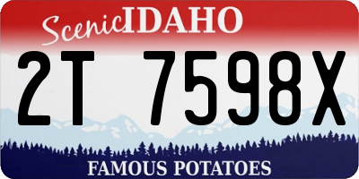 ID license plate 2T7598X