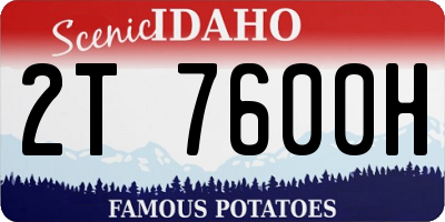 ID license plate 2T7600H