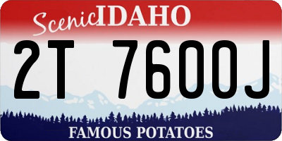 ID license plate 2T7600J