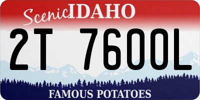 ID license plate 2T7600L
