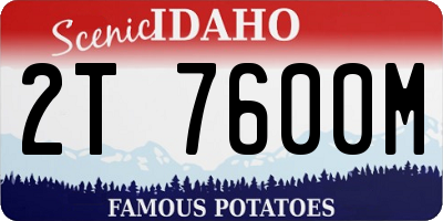 ID license plate 2T7600M